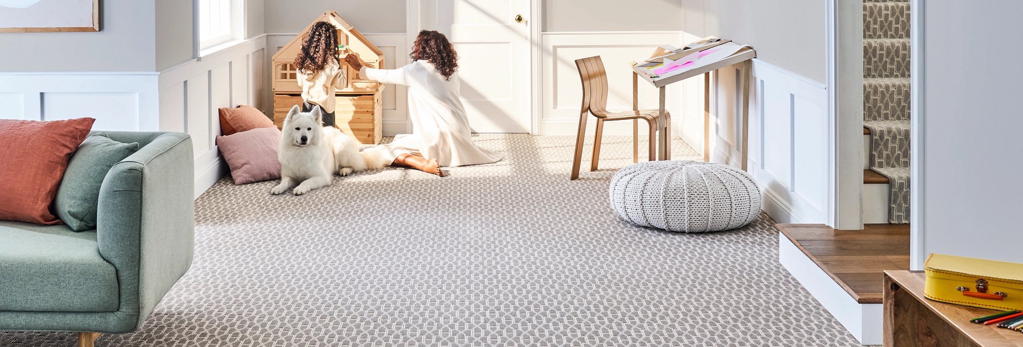 Living room on carpet from EZ Floors Inc in Houston, TX